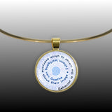 Behavior Is the Mirror in Which Everyone Shows Their Image Goethe Quote 1" Pendant Necklace in Gold Tone