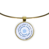 Behavior Is the Mirror in Which Everyone Shows Their Image Goethe Quote 1" Pendant Necklace in Gold Tone