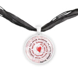 Being Deeply Loved By Someone Gives You Strength ... Lao Tzu Quote Heart Swirl 1" Pendant Necklace in Silver Tone