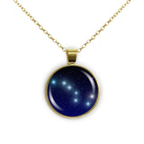 Big Dipper Constellation Illustration 1" Pendant Necklace in Gold Tone