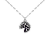 For Pie Lovers Blueberry Pie Petite Pendant Necklace in Silver Tone, Christmas, Holiday, Fall