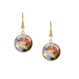 Misty Grand Canyon Zoroaster Peak Thomas Moran Painting Dangle Earrings w/ 3/4" Charms in Silver Tone or Gold Tone