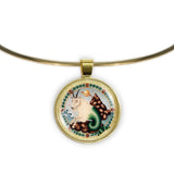 Capricorn the Sea Goat Astrological Sign in the Zodiac Illustration 1" Pendant Necklace in Gold Tone