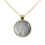 Dwarf Planet Ceres in the Asteroid Belt Solar System Space 1" Pendant Necklace in Gold Tone