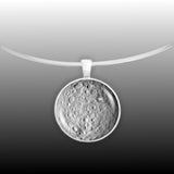 Dwarf Planet Ceres in the Asteroid Belt Solar System Space 1" Pendant Necklace in Silver Tone