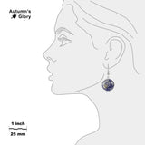 Blue Marble Planet Earth with Transiting Moon Solar System Dangle Earrings w/ 3/4" Charms in Silver Tone or Gold Tone