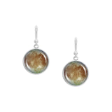 Cracklin' Icy Europa Moon of Planet Jupiter Solar System Space Dangle Earrings w/ 3/4" Charms in Silver Tone