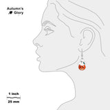 White Ghost in Jack-o-lantern Pumpkin Earrings in Silver Tone, Celebrate Halloween, Autumn, Harvest