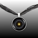 Unusual Hoag's Object Ring Galaxy in the Constellation Serpens Space 1" Pendant Necklace in Silver Tone