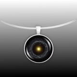 Unusual Hoag's Object Ring Galaxy in the Constellation Serpens Space 1" Pendant Necklace in Silver Tone