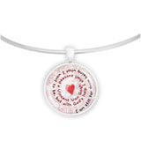 I Am Still Far From Being What I Want to Be .. Van Gogh Quote Heart Swirl 1" Pendant Necklace in Silver Tone