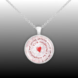 I Can Do All Things Through Christ Who Strengthens Me Philippians 4:13 Quote Heart Swirl 1" Pendant Necklace in Silver Tone