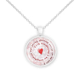 I Can Do All Things Through Christ Who Strengthens Me Philippians 4:13 Quote Heart Swirl 1" Pendant Necklace in Silver Tone