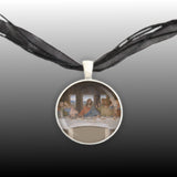 Jesus in the Last Supper Da Vinci Art Painting Pendant Necklace in Silver Tone