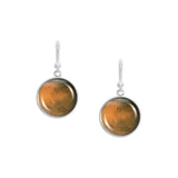 Rusty Red Planet Mars Solar System Dangle Earrings w/ 3/4" Charms in Silver Tone