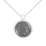 Planet Mercury Solar System Space 1" Pendant Necklace in Silver Tone