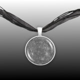 Planet Mercury Solar System Space 1" Pendant Necklace in Silver Tone