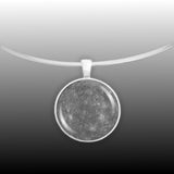 Planet Mercury Solar System Space 1" Pendant Necklace in Silver Tone