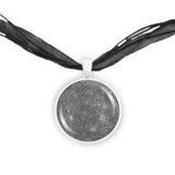 Planet Mercury Solar System Space 1" Pendant Necklace in Silver Tone