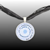 Our Work Is the Presentation of Our Capabilities Gibbon Quote Spiral 1" Pendant Necklace in Silver Tone