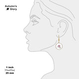Pink Rose Color Pencil Drawing Style Dangle Earrings w/ 3/4" Charms in Silver Tone or Gold Tone