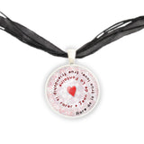 Rare As Is True Love, True Friendship Is Rarer Fontaine Quote Heart Swirl 1" Pendant Necklace Silver Tone