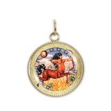 Sagittarius the Centaur & Archer Astrological Sign in the Zodiac Illustration 3/4" Charm for Petite Pendant or Bracelet in Silver Tone or Gold Tone