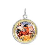 Sagittarius the Centaur & Archer Astrological Sign in the Zodiac Illustration 3/4" Charm for Petite Pendant or Bracelet in Silver Tone or Gold Tone