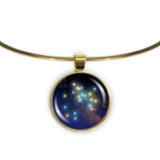Sagittarius Constellation Illustration 1" Pendant Necklace in Gold Tone