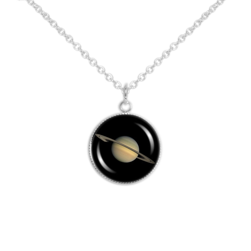 Black String Necklace with Space Charm | Earth-Strings