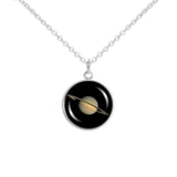 Planet Saturn Solar System Space 3/4" Charm for Petite Pendant or Bracelet in Silver Tone