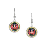 Scorpio the Scorpion, Eagle & Phoenix Astrological Sign in the Zodiac Illustration Dangle Earrings w/ 3/4" Charms in Silver Tone or Gold Tone