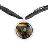 The Scream From Art By Munch Painting 1" Pendant Necklace in Silver Tone