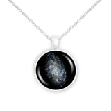 Triangulum Galaxy in the Constellation Triangulum Space 1" Pendant Necklace in Silver Tone