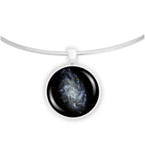 Triangulum Galaxy in the Constellation Triangulum Space 1" Pendant Necklace in Silver Tone