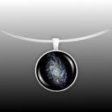 Triangulum Galaxy in the Constellation Triangulum Space 1" Pendant Necklace in Silver Tone